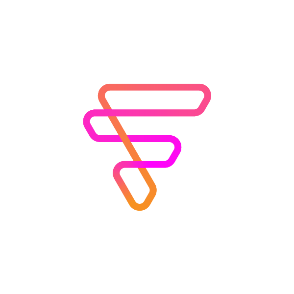 Colorful F logo based on triangle