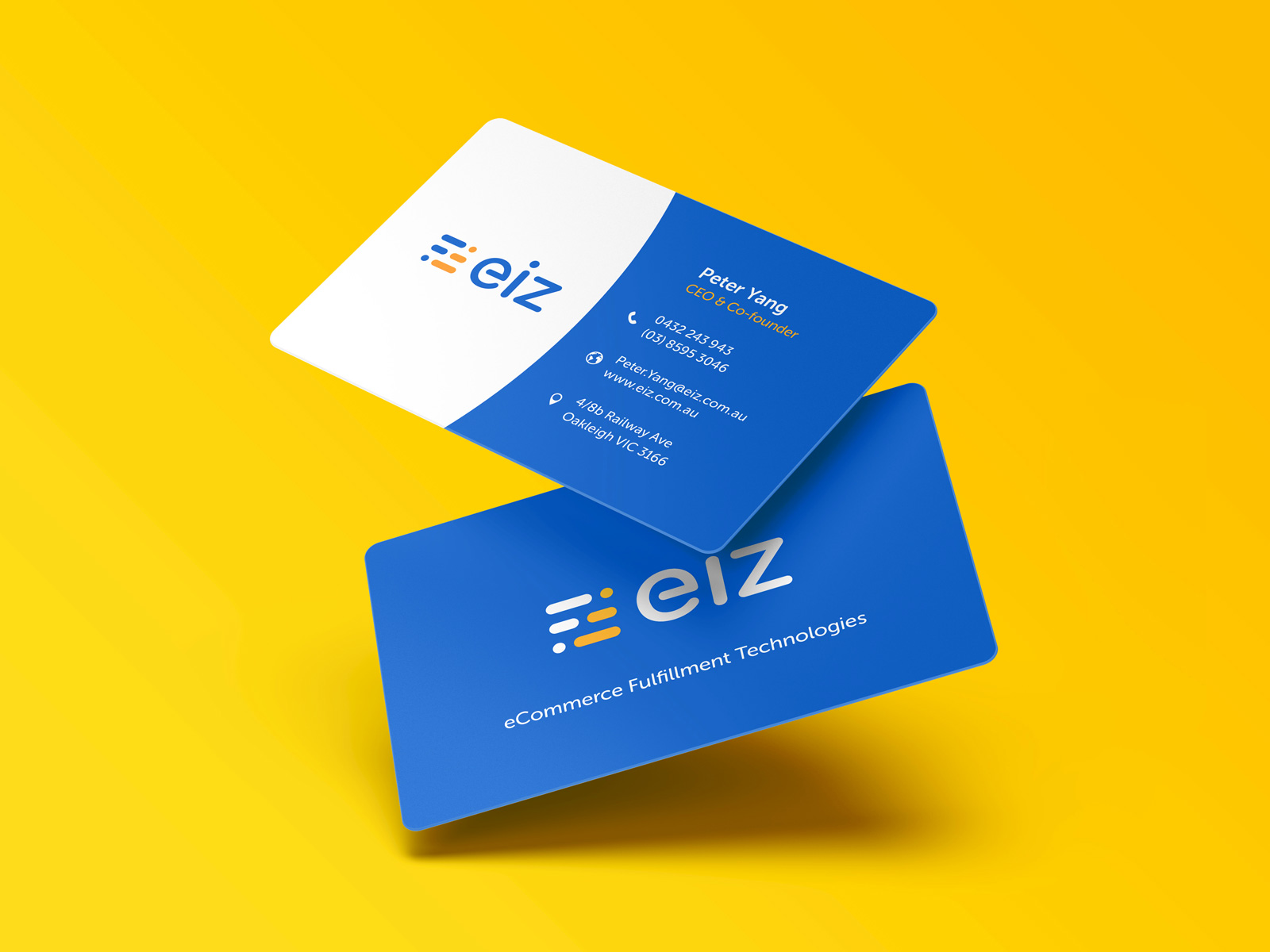 modern business card design with rounded corners