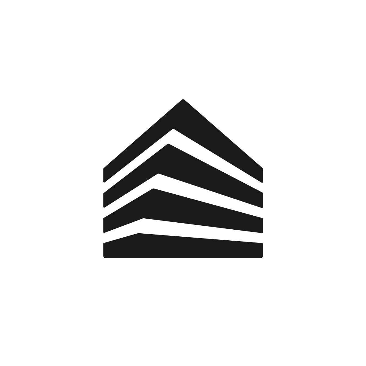 Growth House Logo creatively merges four arrows forming a house outline, symbolizing growth, progress, stability, and ambition, ideal for real estate agencies and property developers