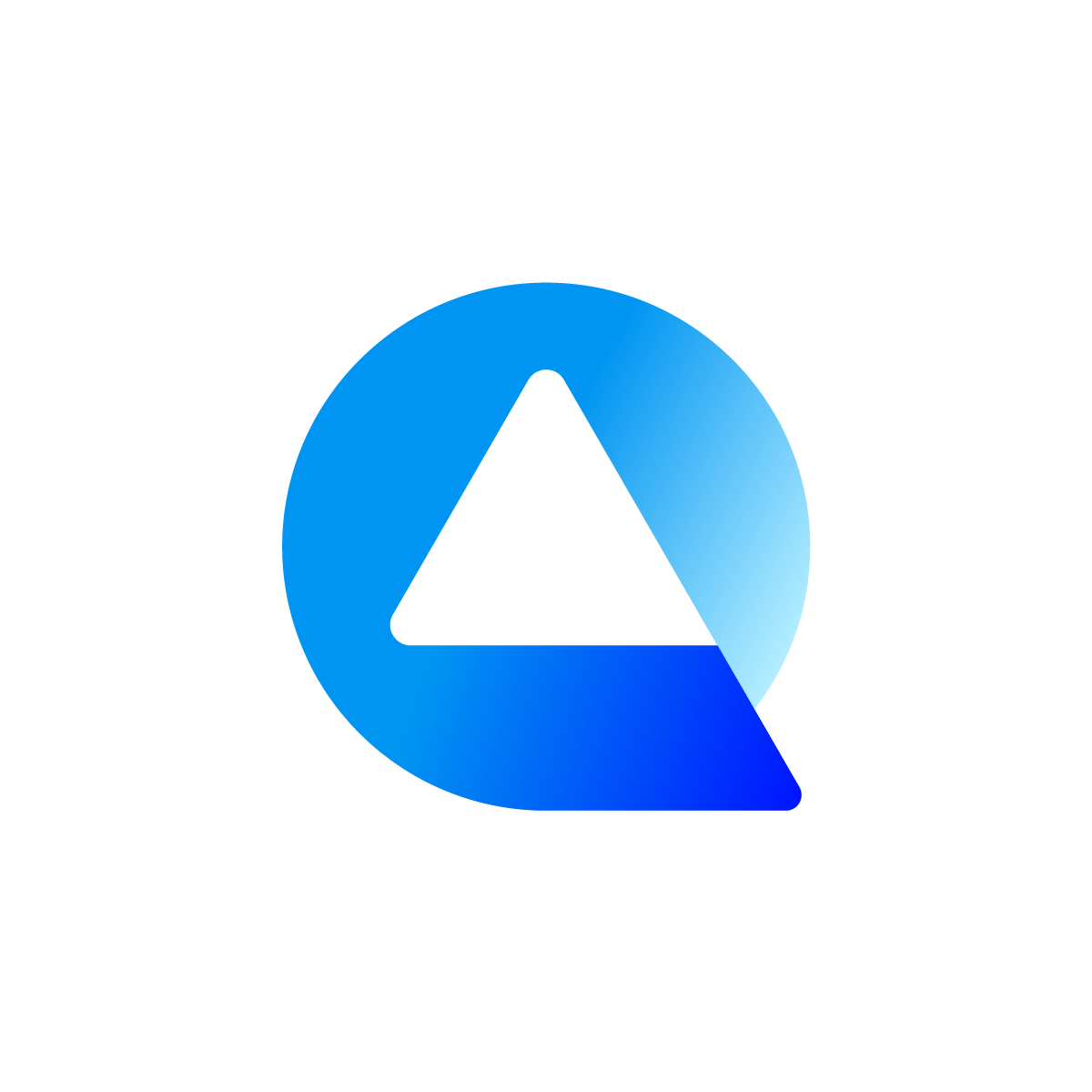 Logo featuring 'Q' with embedded triangle, signifying modern cryptocurrency innovation, stability, security, and digital financial freedom, suited for crypto startups and blockchain firms.