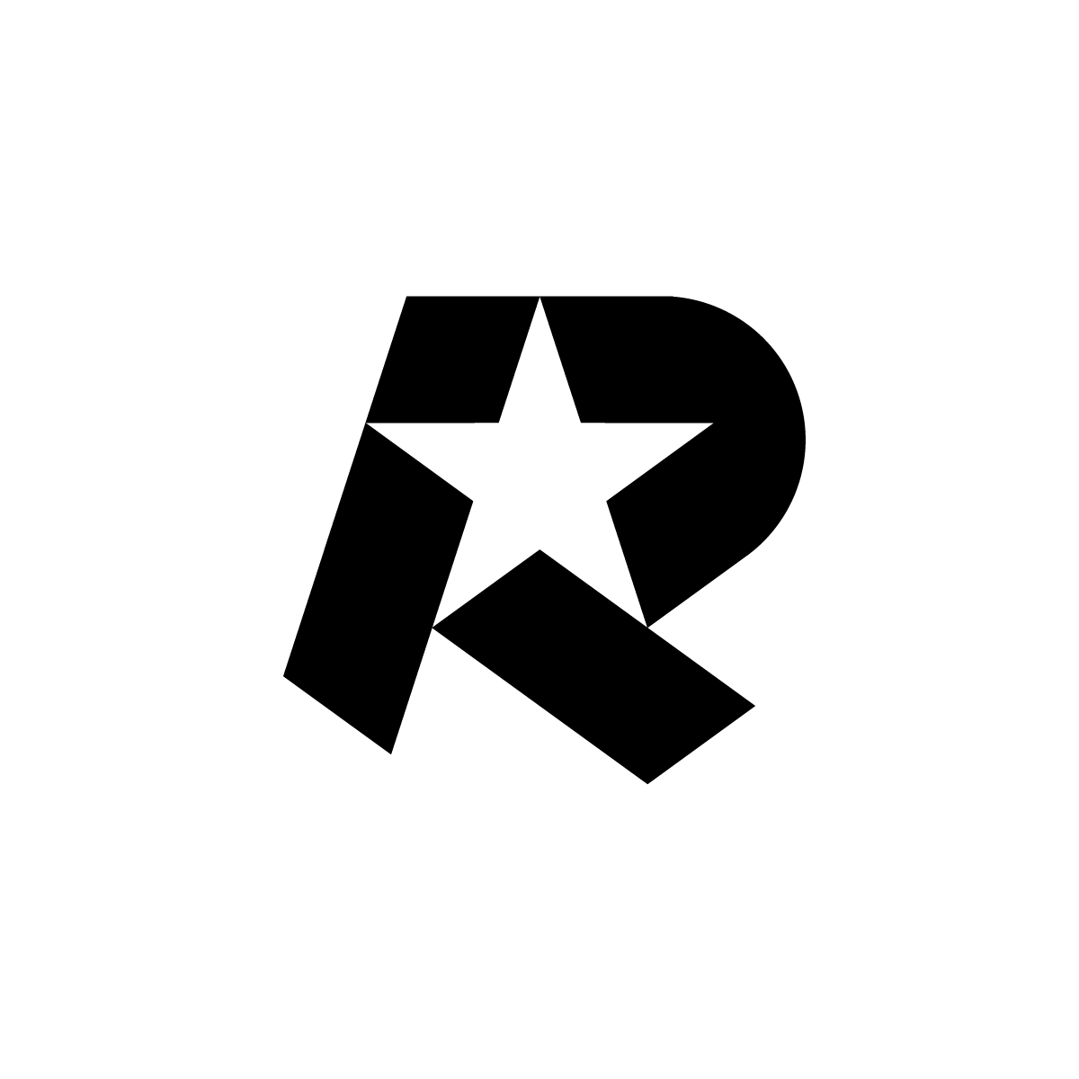R Star Logo ingeniously integrates letter 'R' into a star shape, capturing growth, success, and timelessness, inspiring greatness.