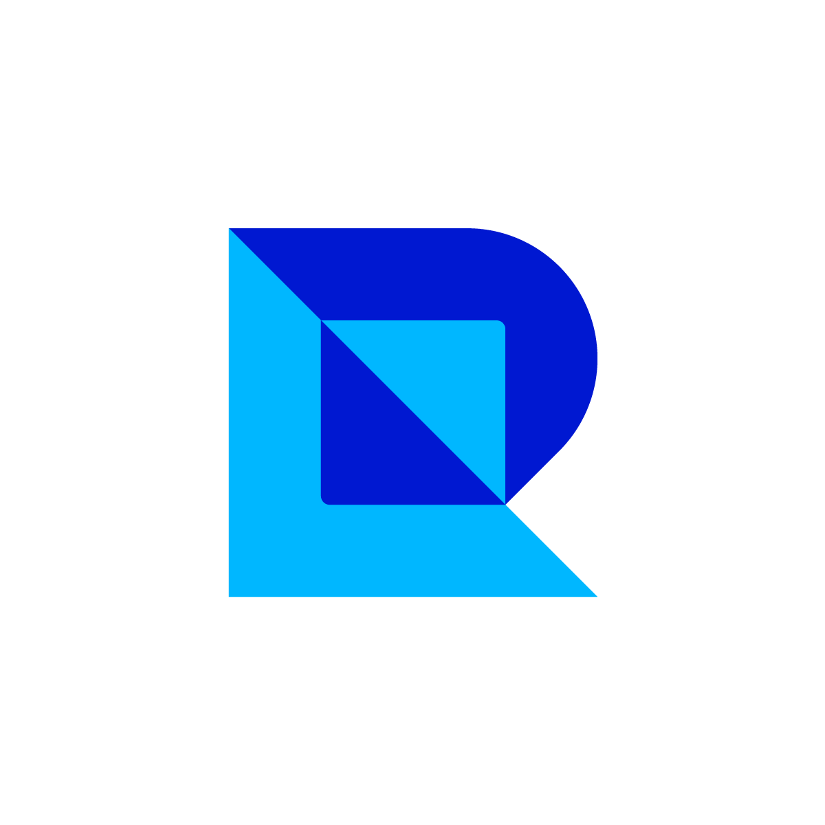 R Arrows Logo combines a modern 'R' with mirrored arrows, symbolizing precision and dynamic movement for tech and innovative brands.