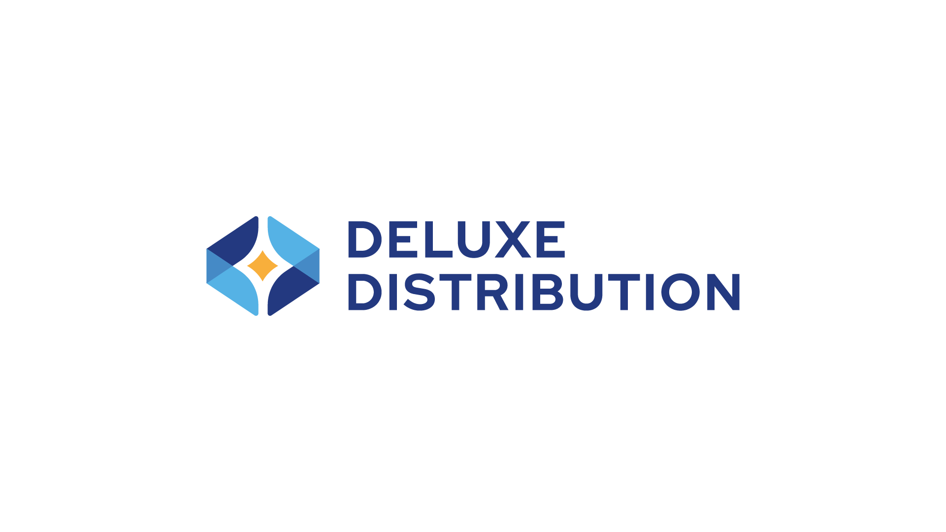 Deluxe Distribution - Wholesale Distributor logo, two mirrored letters 'D' with a star inside, symbolizing excellence and wholesale distribution