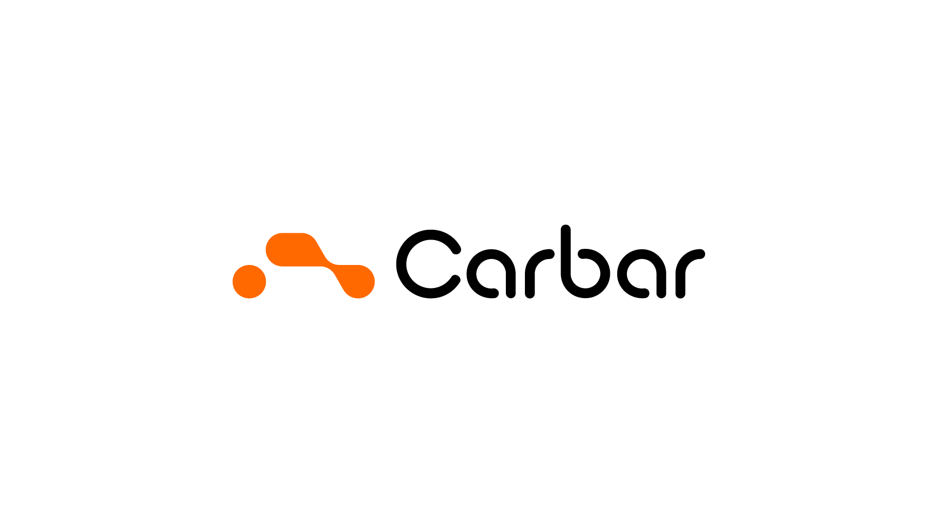 Carbar - Car-Sharing Service logo, abstract car shape built with fluid elements, representing dynamic and flexible car-sharing services
