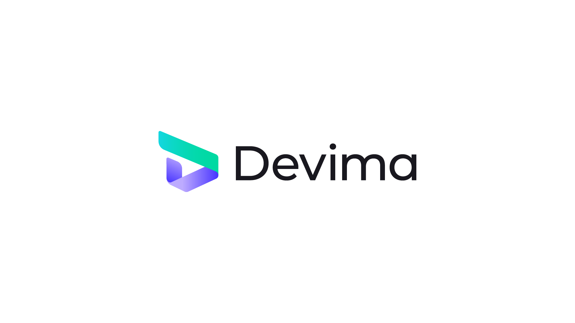 Devima - Software Development Company logo, abstract letter 'D' with foldable elements, symbolizing dynamic and innovative software solutions