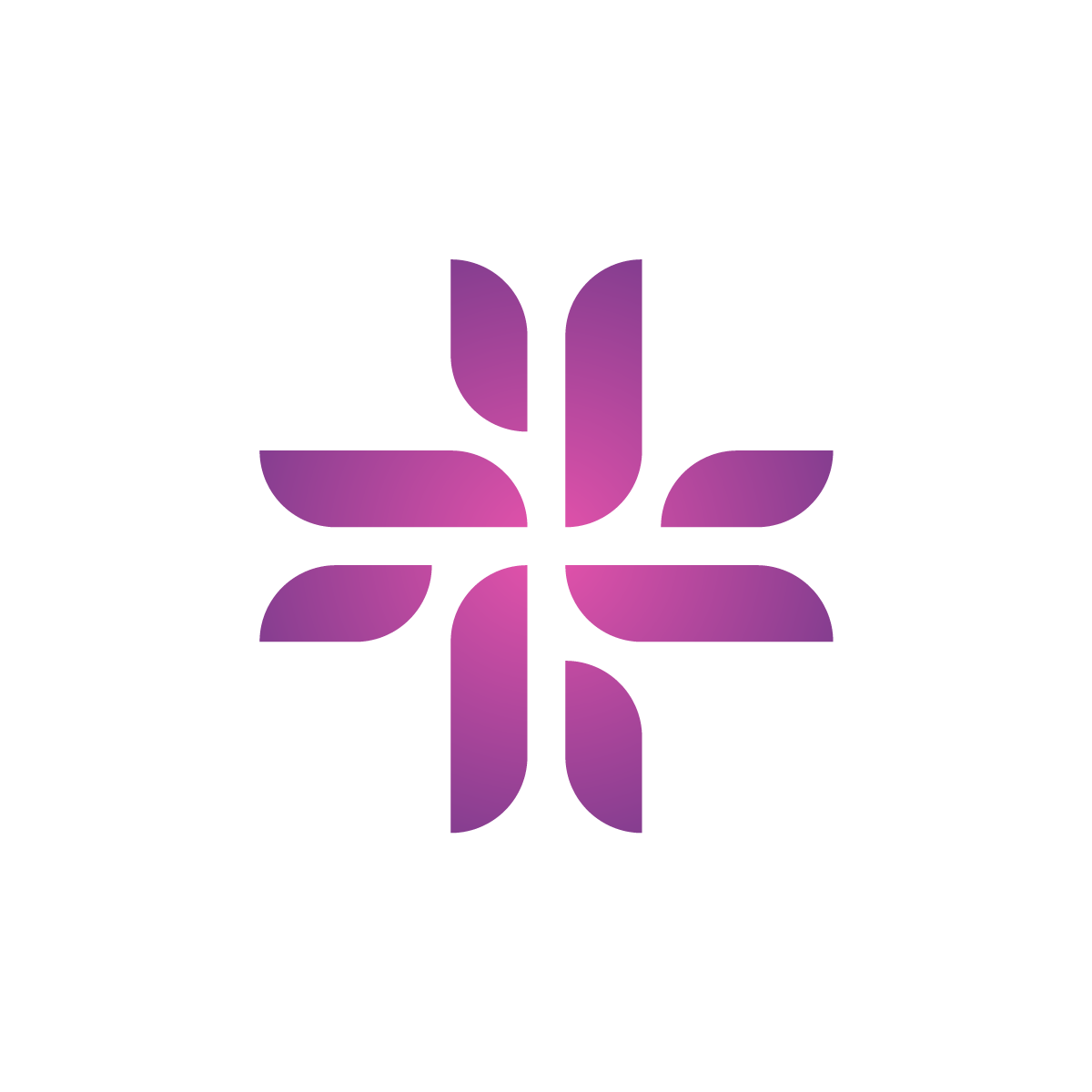 Medical Flower Logo: Cross design with multiple flower petals.