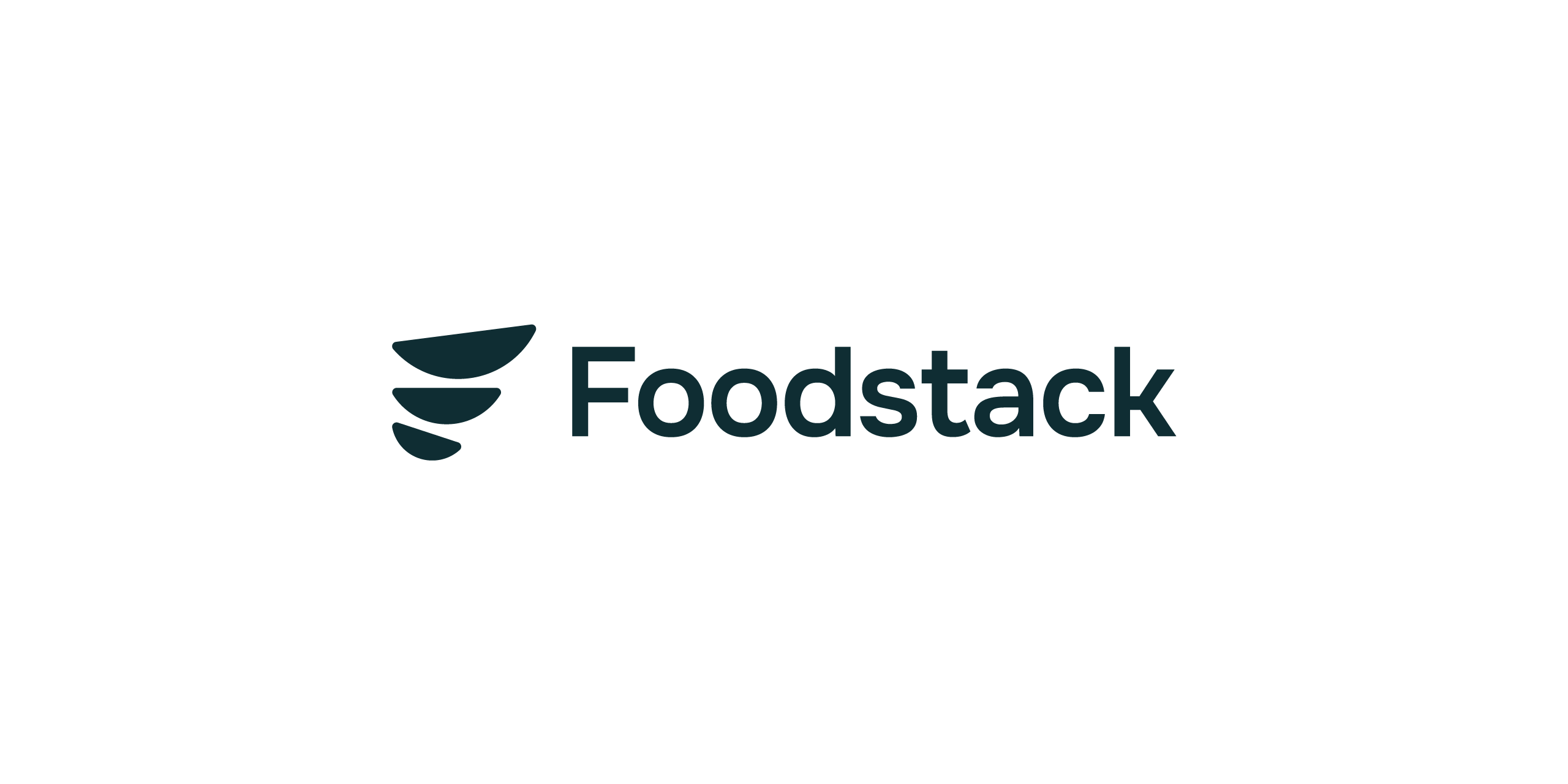 Foodstack logo in black, presenting a bold and strong visual for impactful branding.