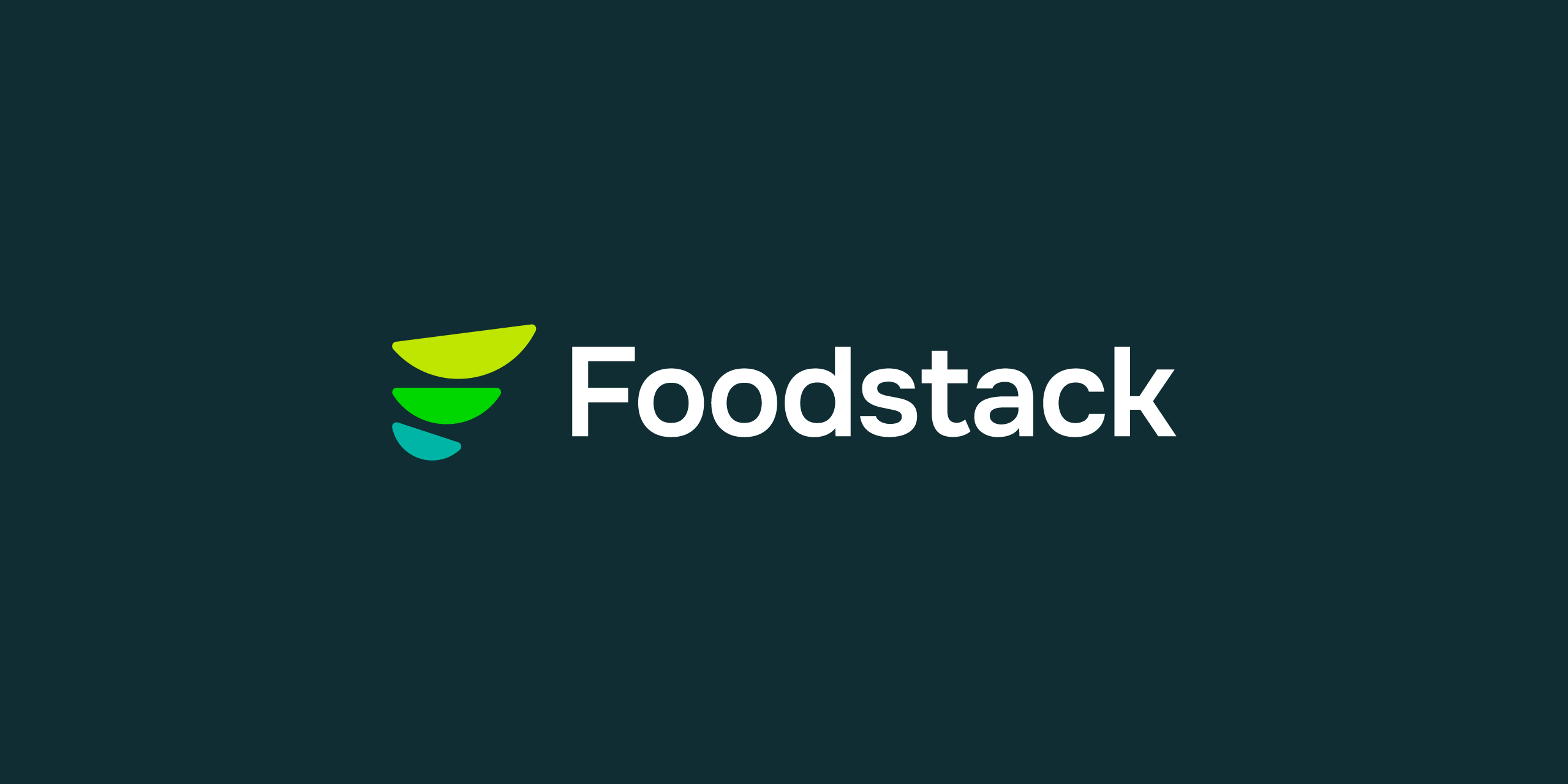 Foodstack logo on a dark background, highlighting its sleek and professional design