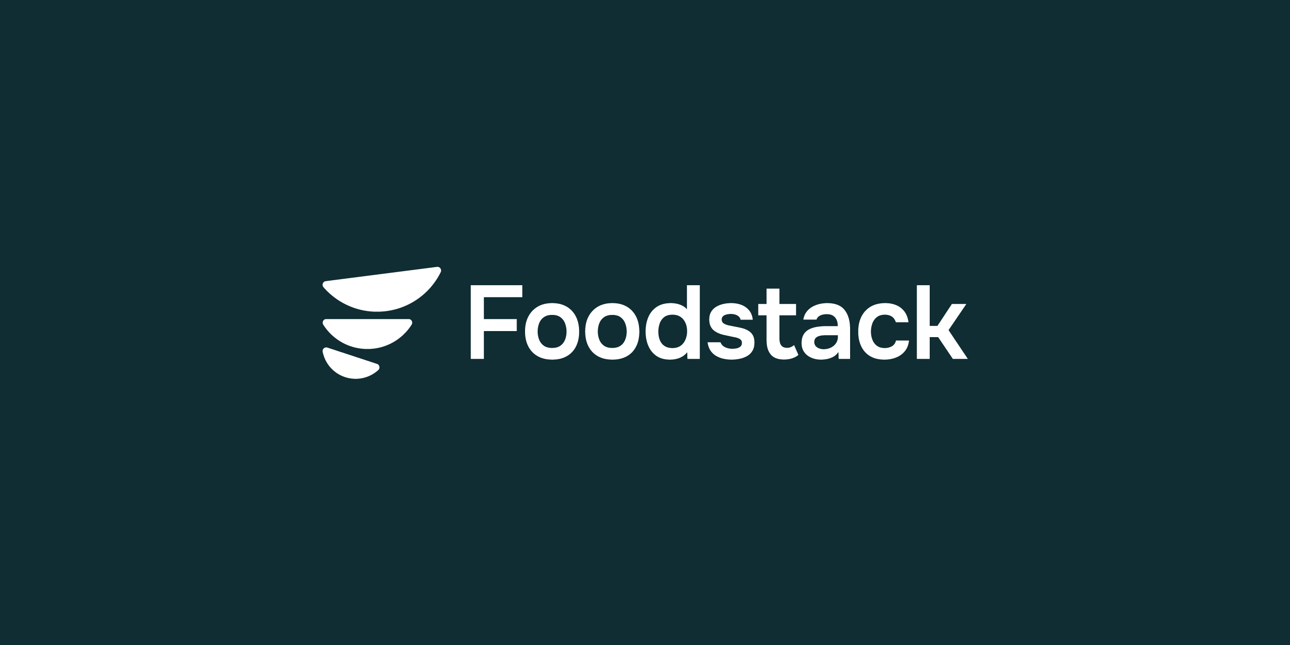 White Foodstack logo, offering a clean and minimalistic look for elegant simplicity.