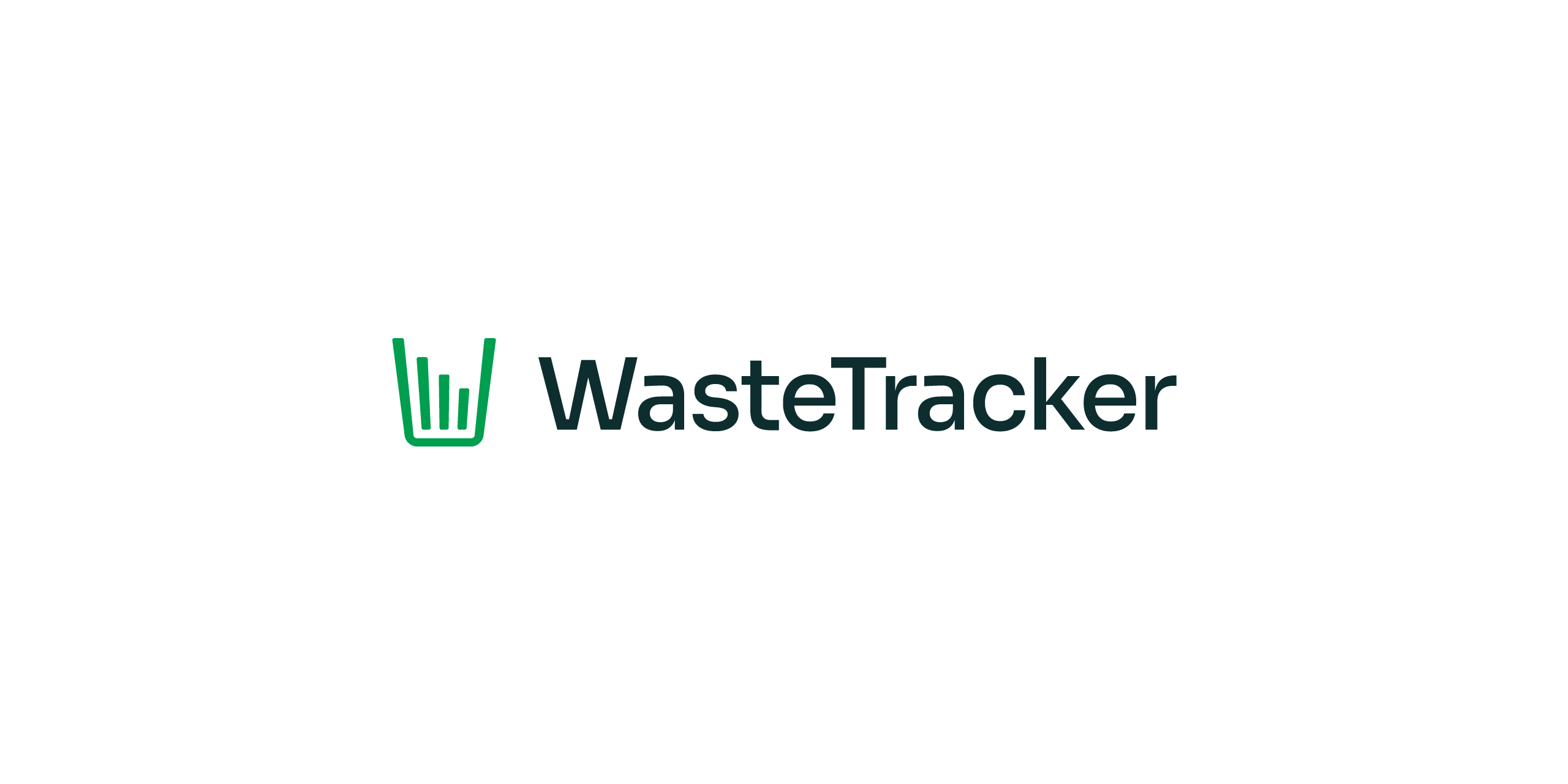 WasteTracker logo on a white background, showcasing its versatility in different settings.