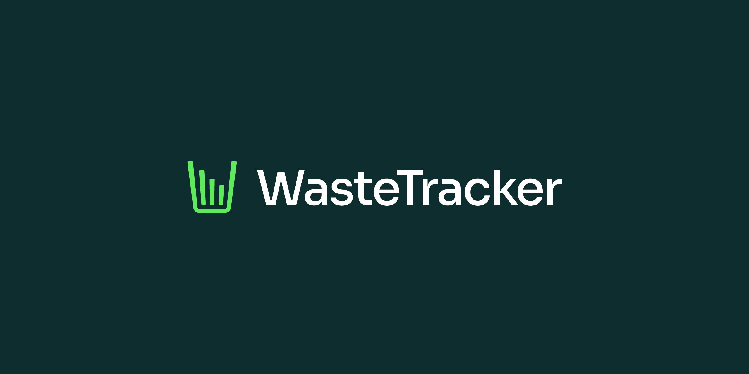 WasteTracker logo on a dark background, highlighting its professional and bold design.