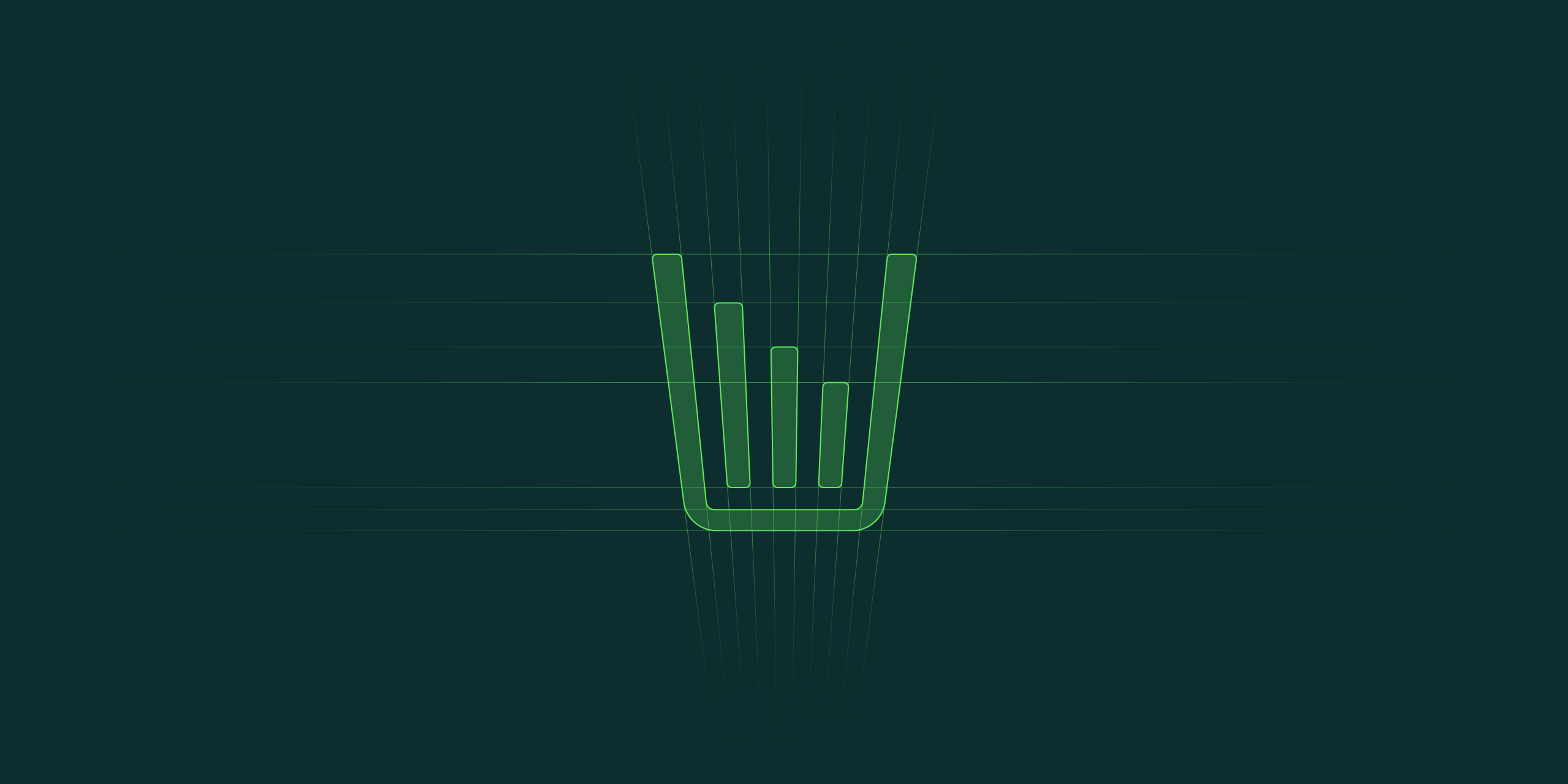 Construction grids of the WasteTracker logo, demonstrating the precision in its design.
