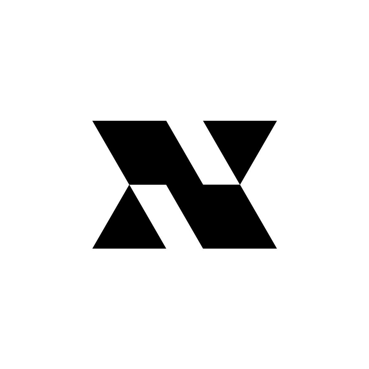 Modern 'NX' Logo featuring sharp geometric shapes in black and white, emphasizing innovation and precision.