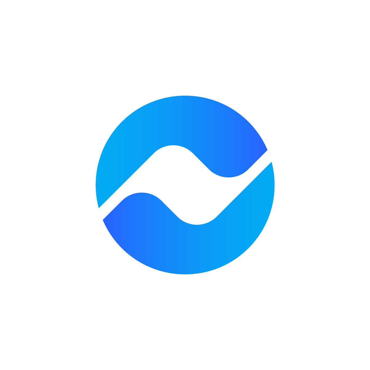 Abstract circular O logo featuring a wave element inside, symbolizing movement, fluidity, and balance