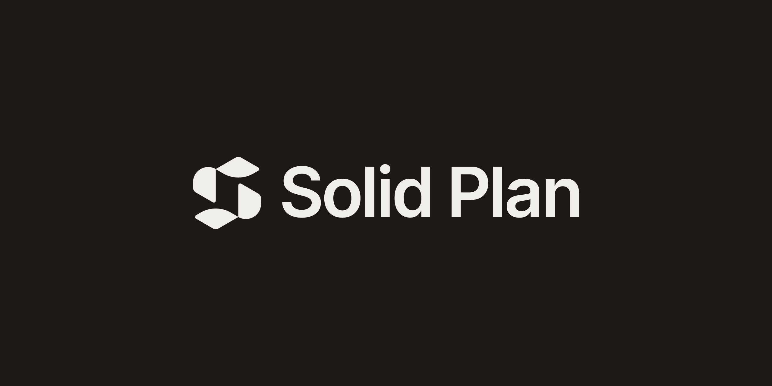 Solid Plan brand logo geometric S on dark background for versatility