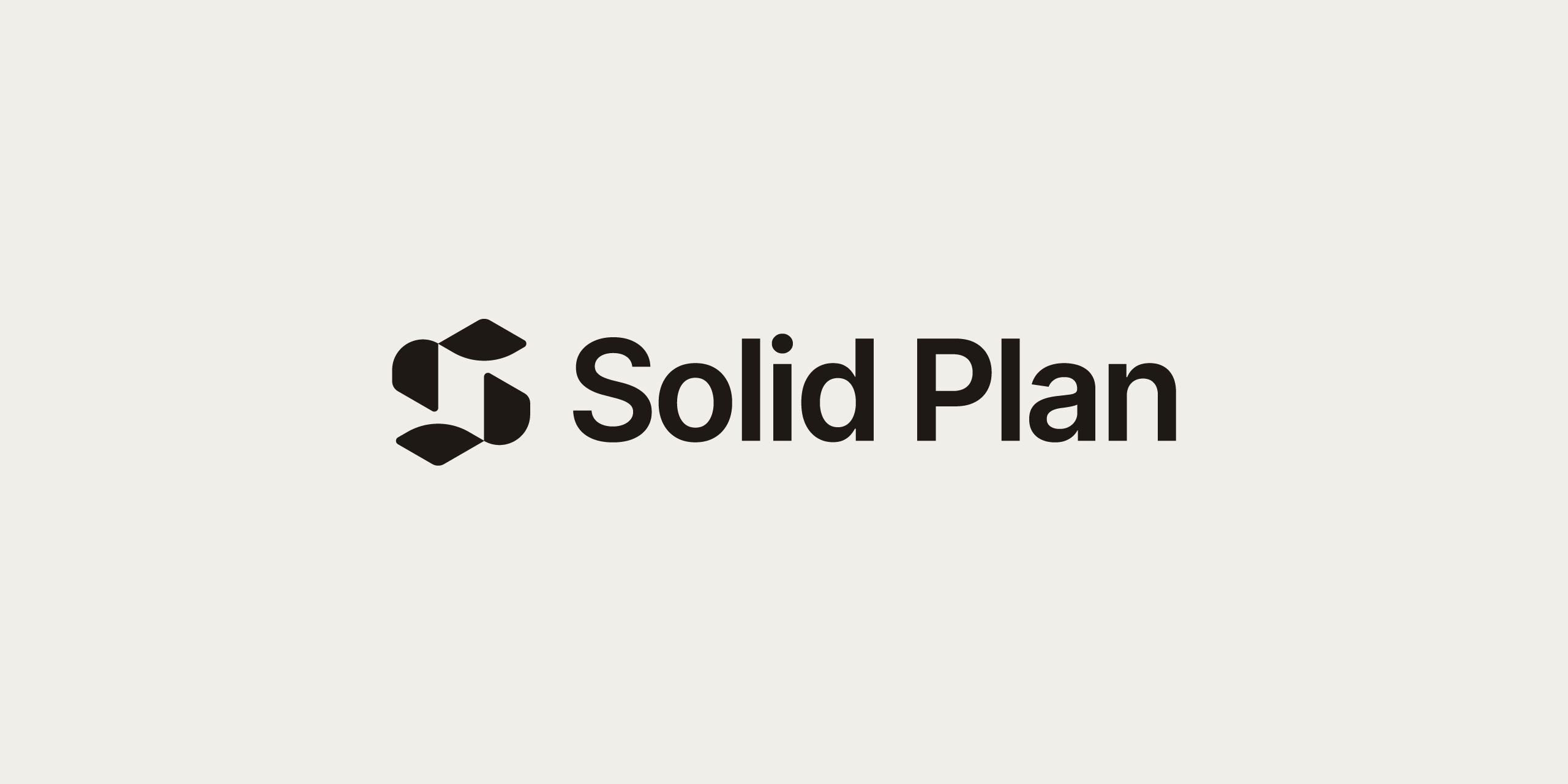 Solid Plan construction company logo geometric S monoline on white background