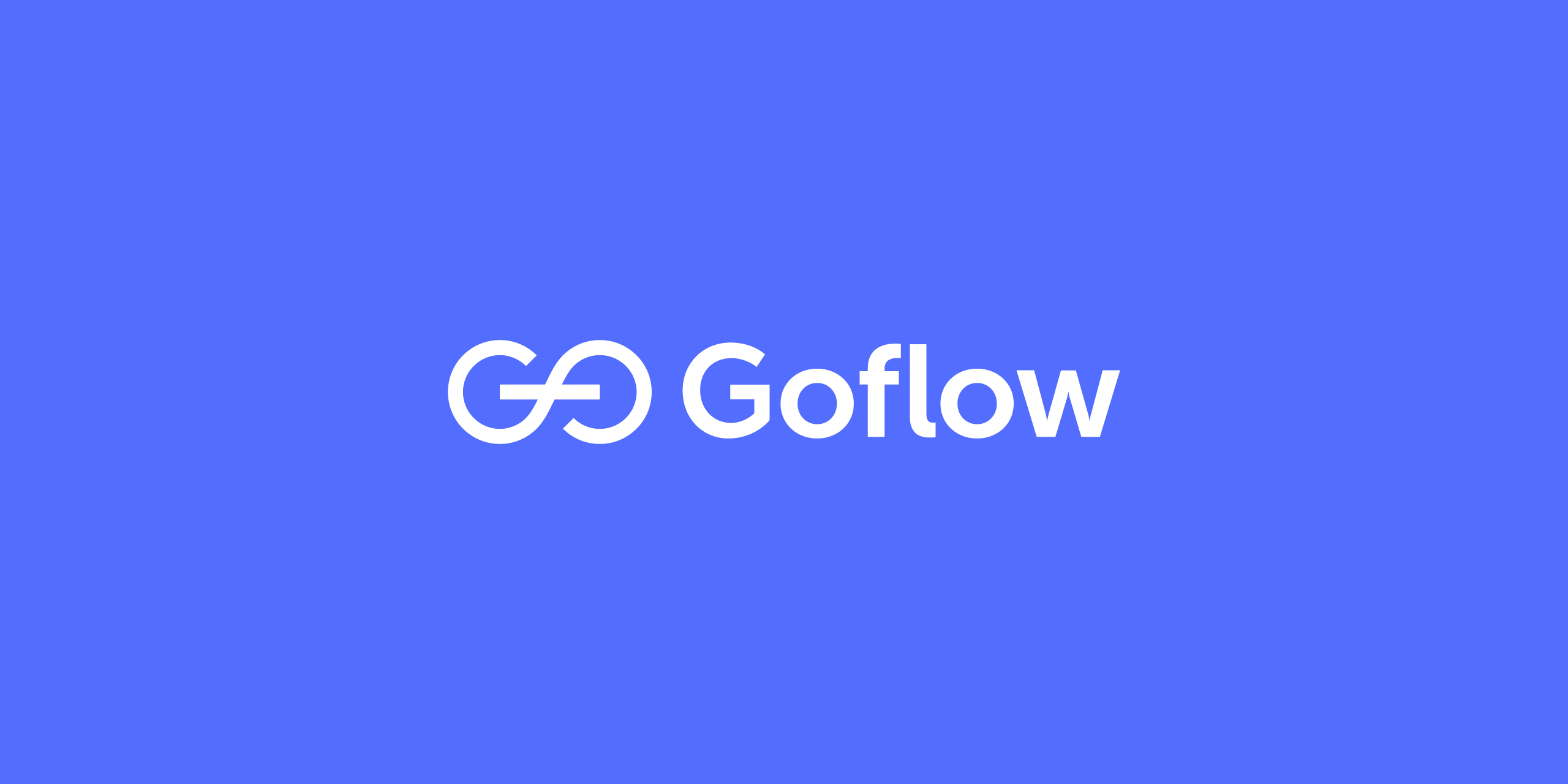 GoFlow logo in white version displayed on dark background to show contrast and brand versatility