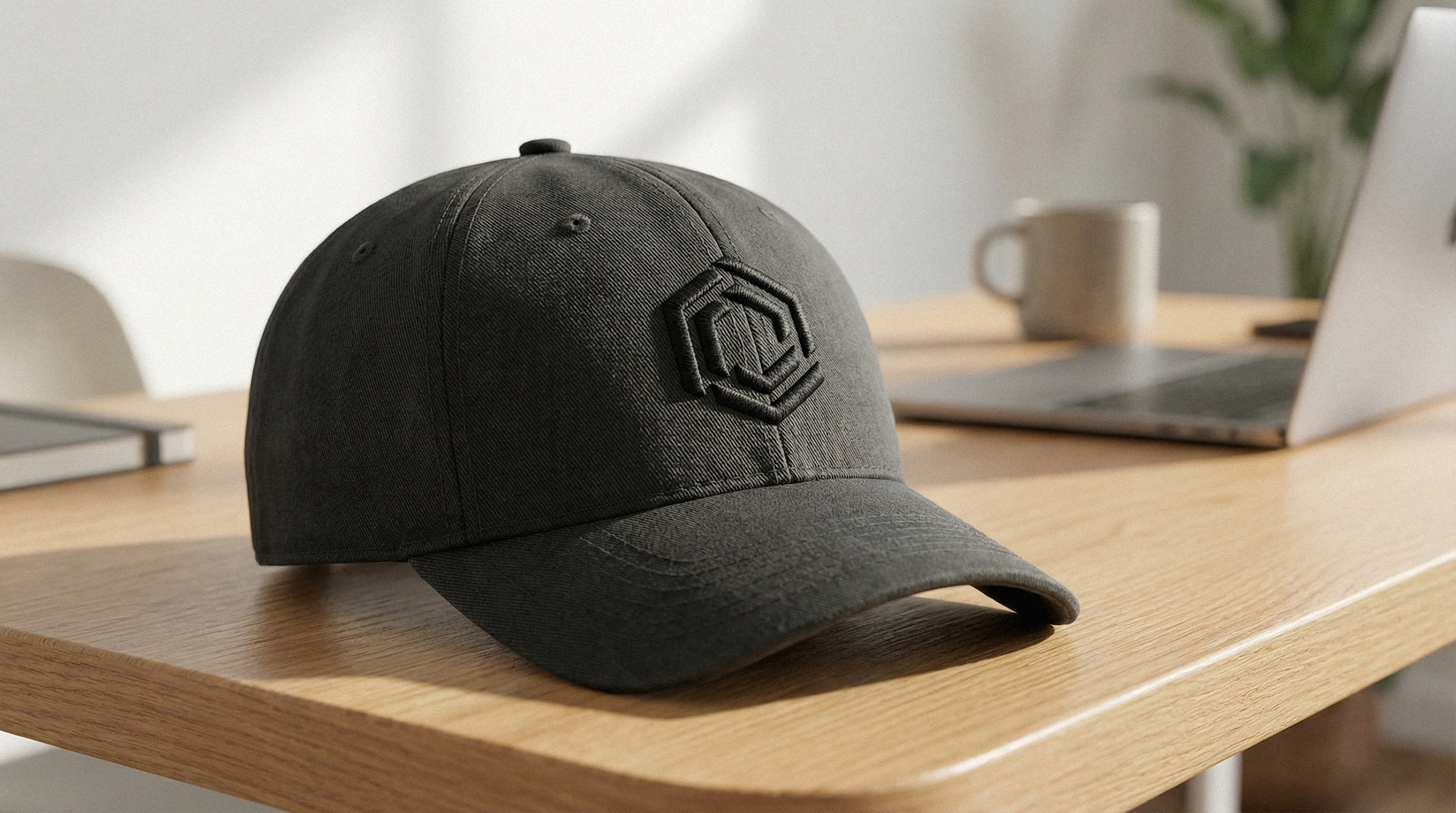 Minimalist baseball cap featuring the embroidered WalletSign logo, part of the corporate identity and merchandise collection.