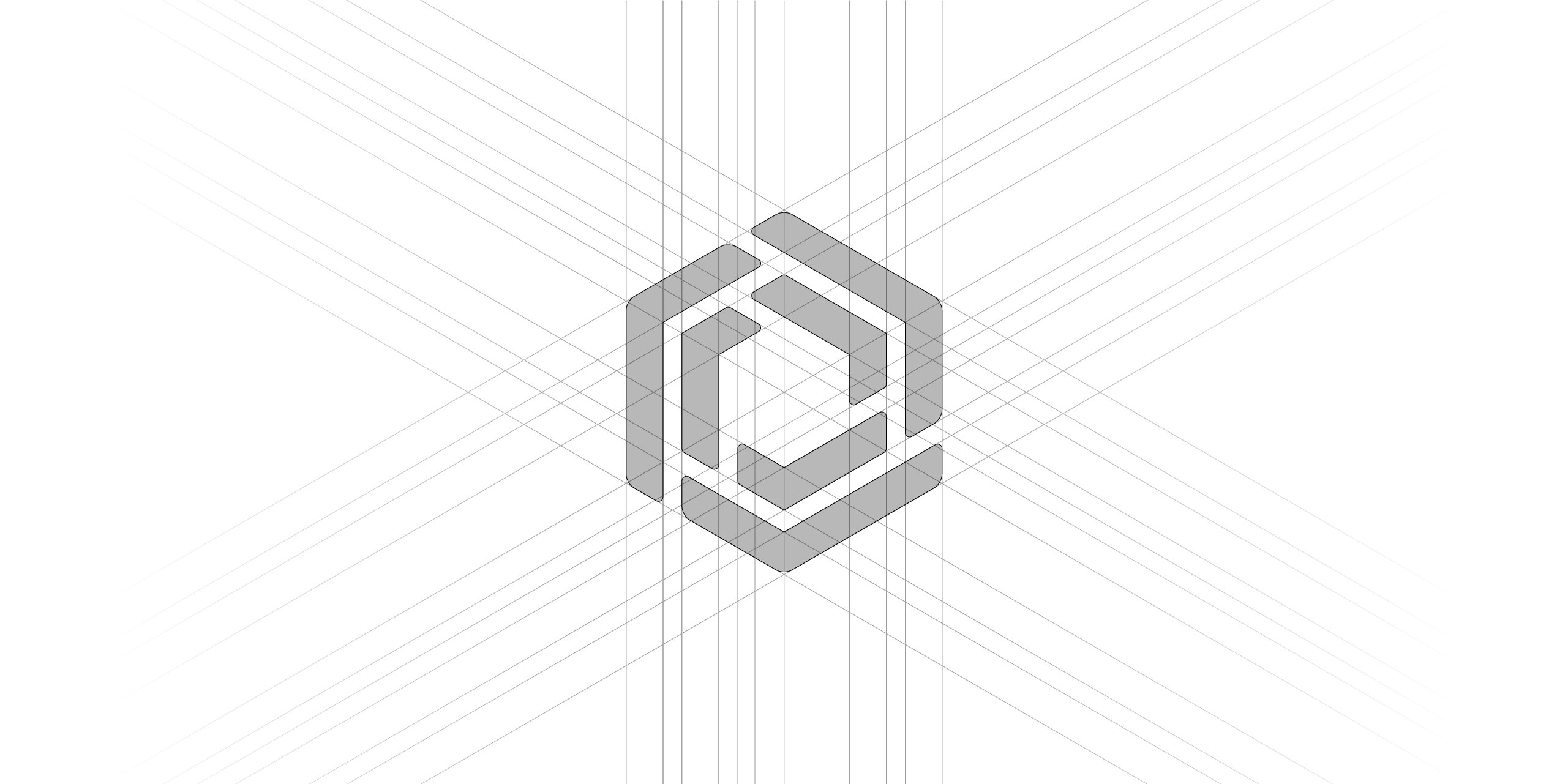 Geometric construction grid of the WalletSign logo, showcasing the precise proportions and mathematical structure of the brand mark.