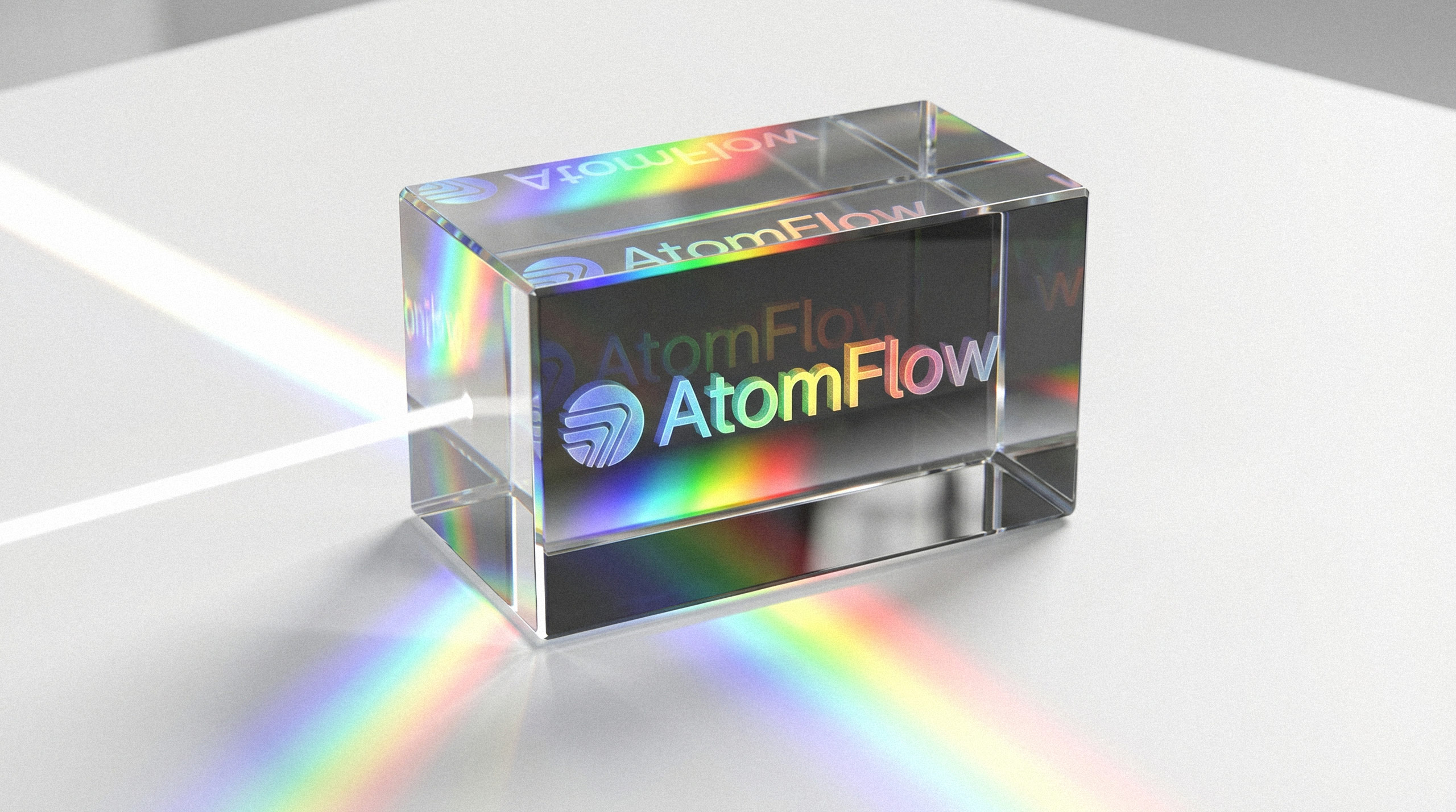 AtomFlow Glass Prism Mockup
