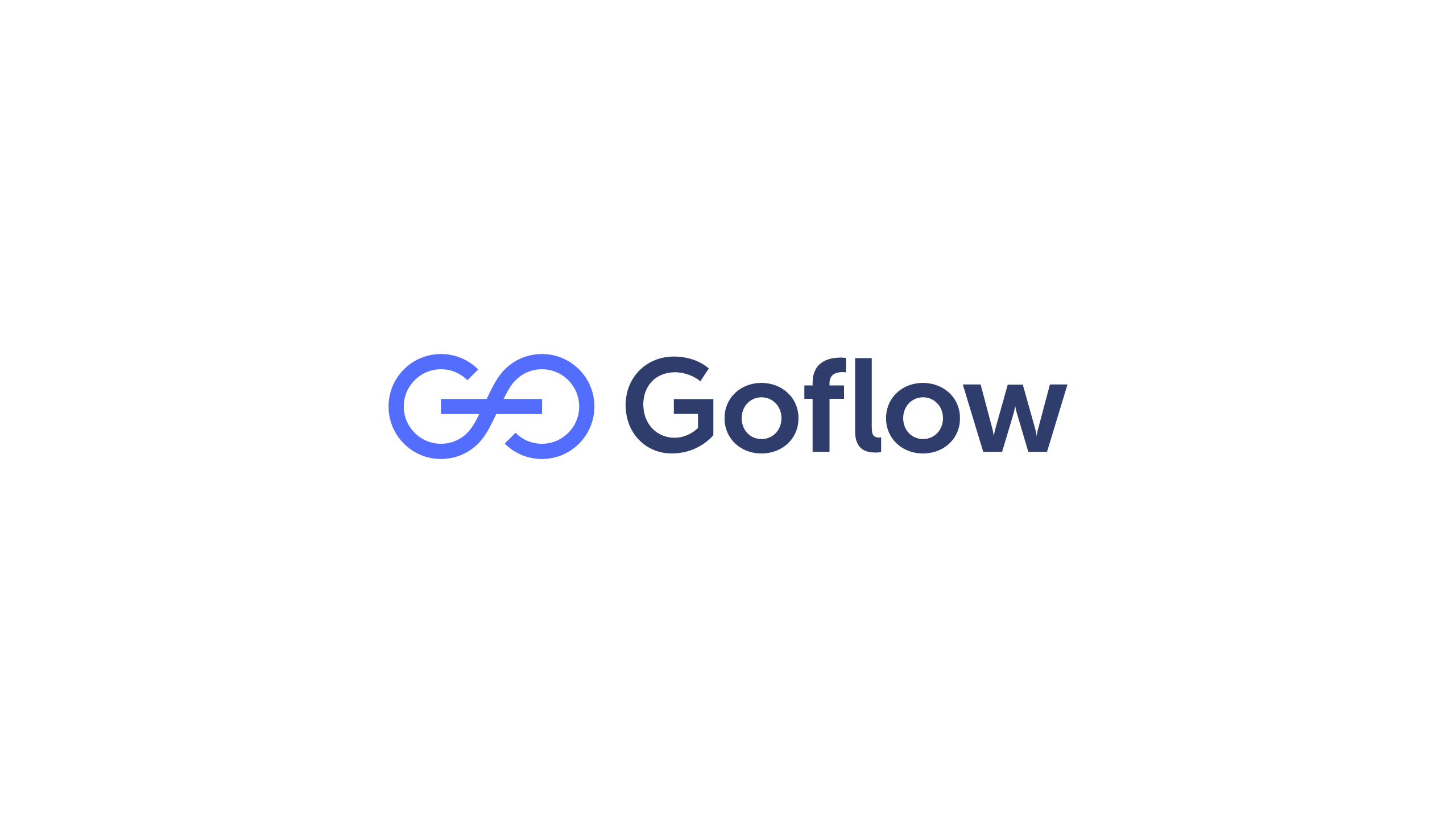 Goflow color logo design featuring an infinity link mark on a light background