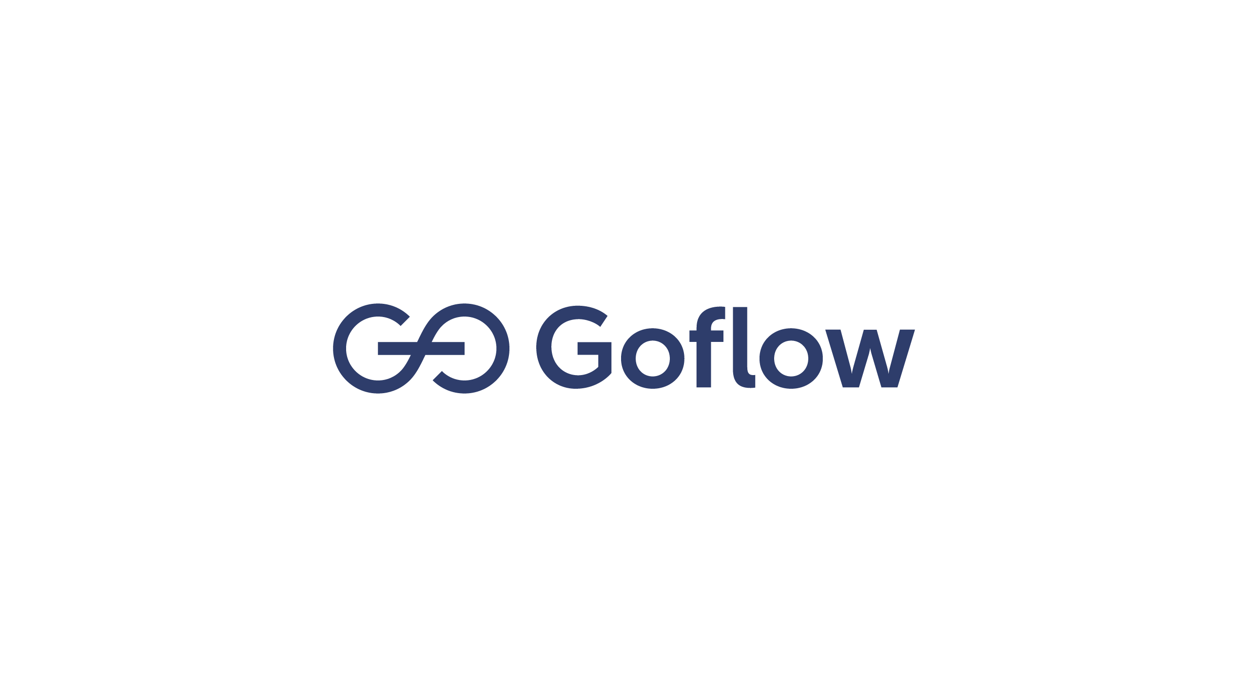 Goflow dark blue logo design on a light background