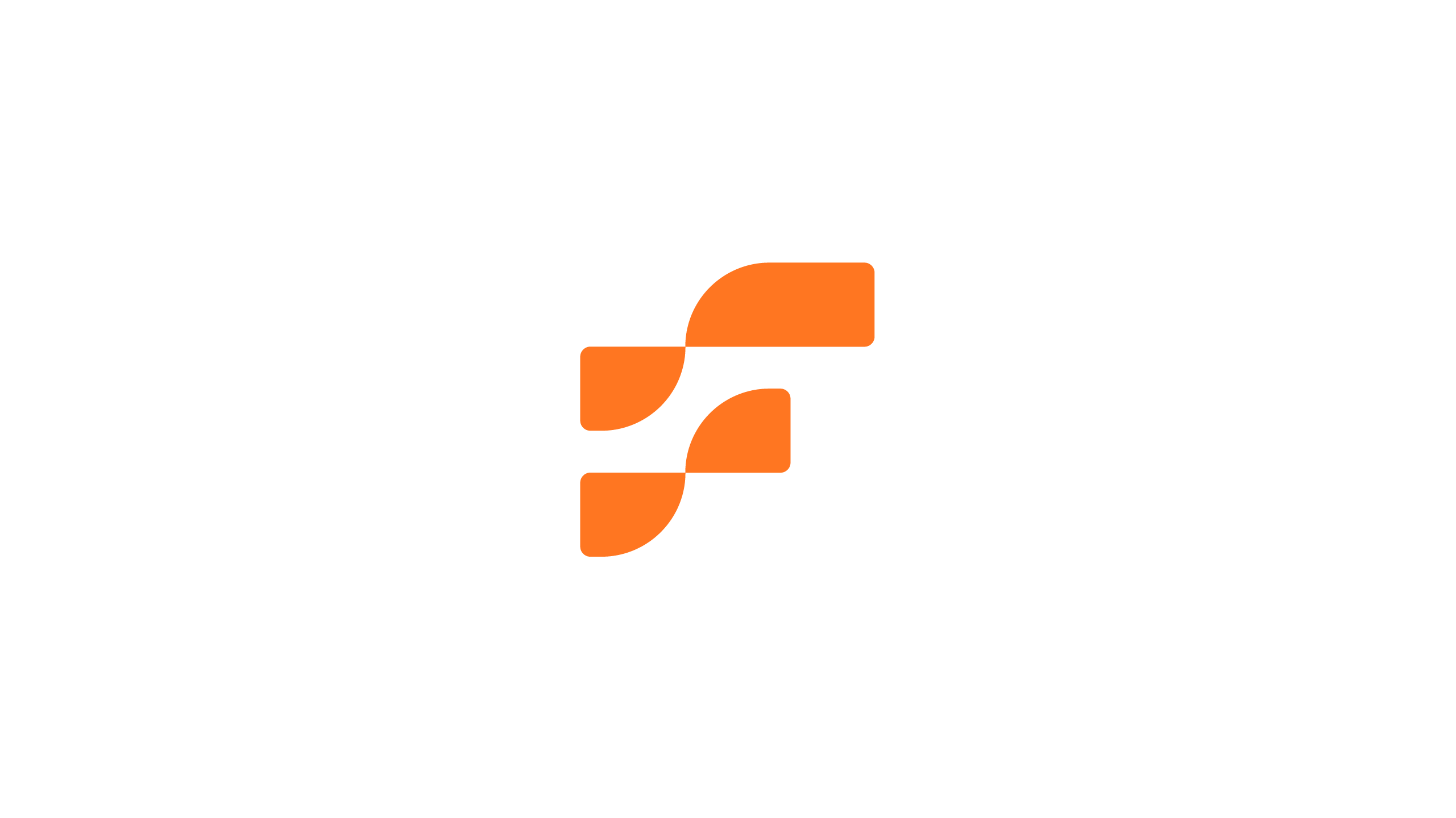 FirstMotion standalone symbol, an orange letter F formed from staggered stepping blocks